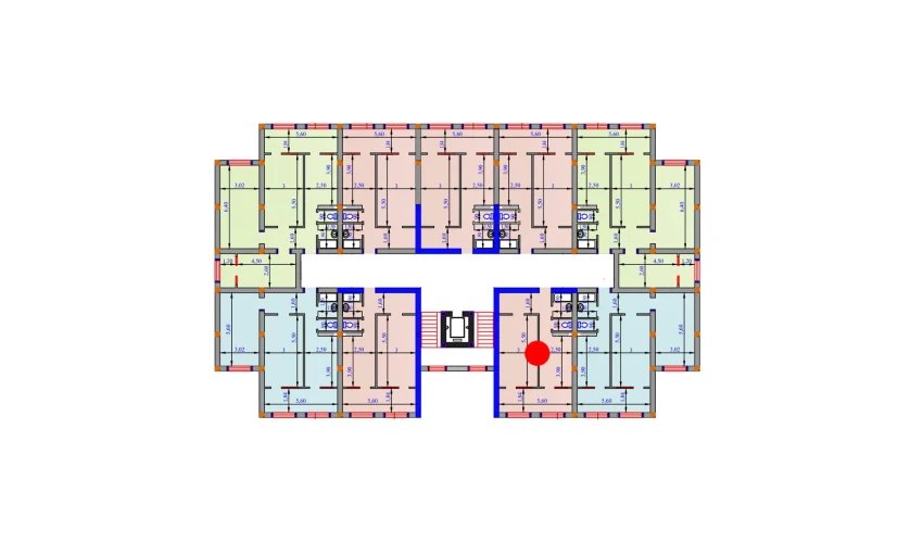 1-xonali xonadon 57.4 m²  2/9 qavat | SHOHSAROY Turar-joy majmuasi