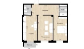 2-xonali xonadon 73.47 m²  4/10 qavat | Ko'kcha-Oqtepa Turar-joy majmuasi
