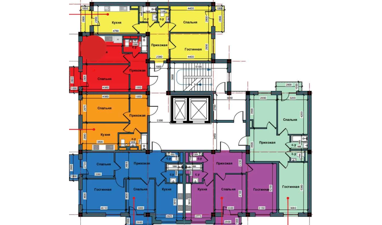 1-комн. квартира 44.2 м²  7/10 этаж | Жилой комплекс NUR BARAKA