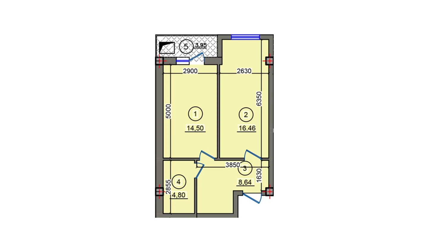 1-комн. квартира 48.35 м²  8/10 этаж | Жилой комплекс Qibray City