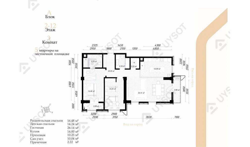 3-комн. квартира 92 м² 1/10 этаж | Жилой комплекс Darkhan Avenue 3-комн. квартира 92 м² 1/10 этаж | Жилой комплекс Darkhan Avenue