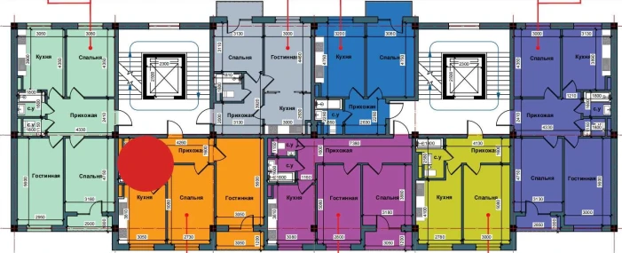 2-xonali xonadon 58.6 m²  1/9 qavat | NUR BARAKA Turar-joy majmuasi