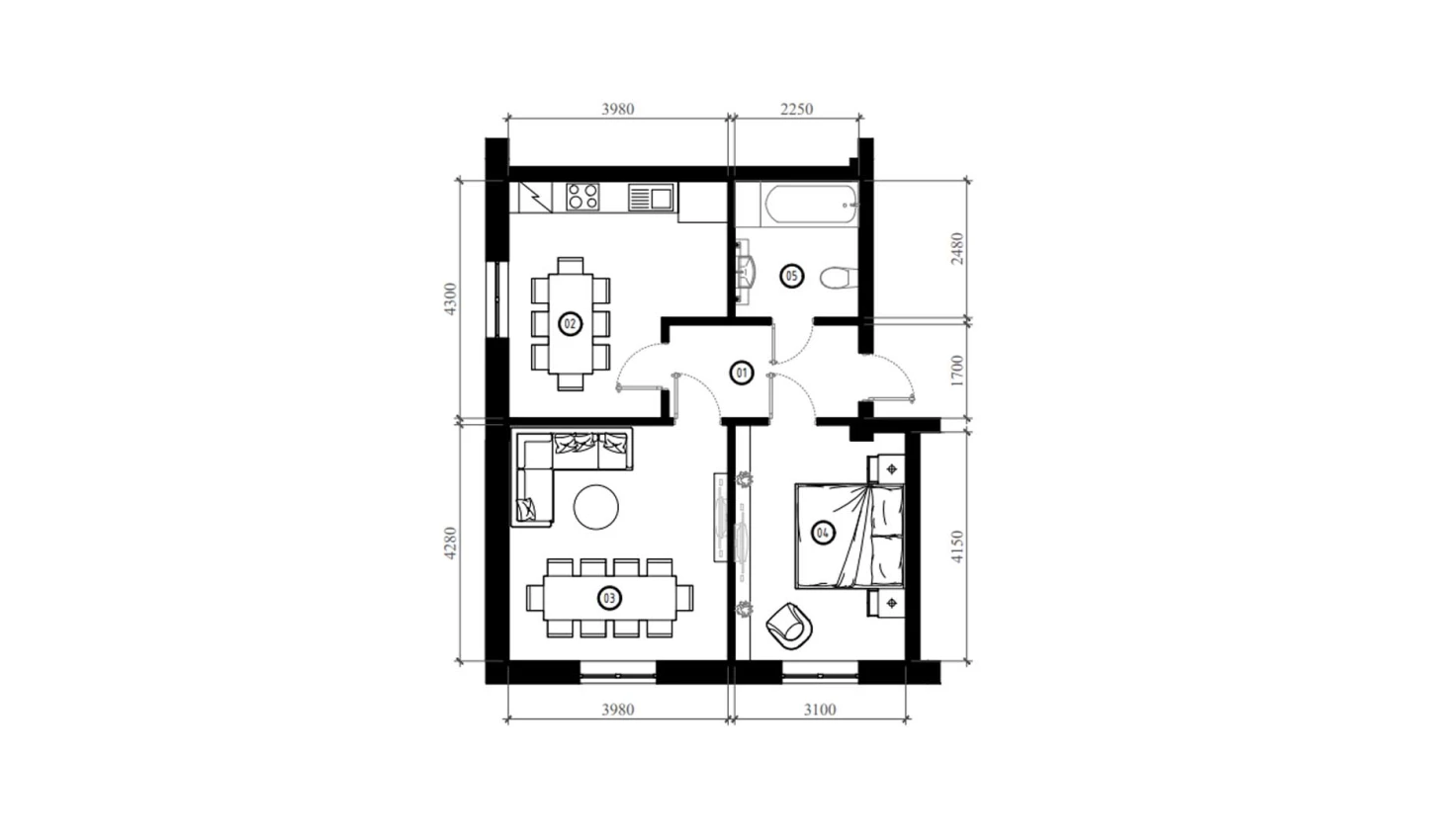 2-комн. квартира 56.6 м²  2/9 этаж | Жилой комплекс FIDOKOR