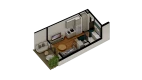 1-xonali xonadon 22.06 m²  1/7 qavat | TUSHLAR VODIYSI Turar-joy majmuasi