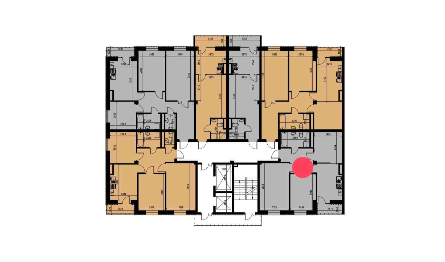 2-xonali xonadon 60.04 m²  8/10 qavat | YANGIOBOD RESIDENCE Turar-joy majmuasi
