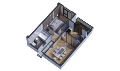 1-комн. квартира 40.38 м²  3/7 этаж | Жилой комплекс Bochka Resort