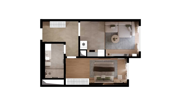 2-комнатная квартира 47.59 м²  9/26 этаж | Жилой комплекс SAF TOWERS