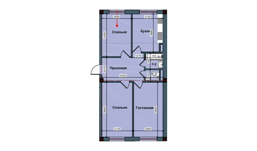 3-комнатная квартира 78.6 м²  1/9 этаж | Жилой комплекс NUR BARAKA