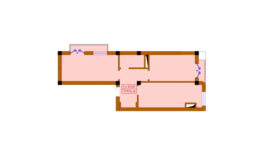 2-комнатная квартира 74.8 м²  4/10 этаж | Жилой комплекс Aviasozlar Plaza