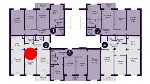 3-комнатная квартира 75.4 м²  3/7 этаж | Жилой комплекс YAQINLAR
