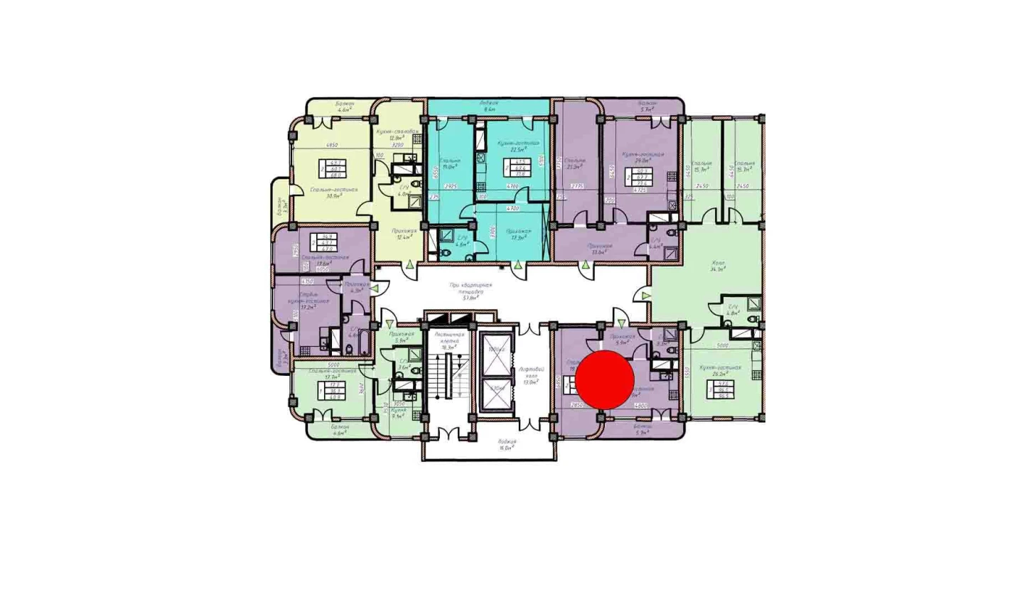 2-xonali xonadon 49.9 m²  14/16 qavat | Havas Premium Turar-joy majmuasi