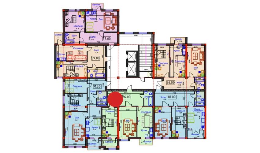 2-xonali xonadon 86 m²  10/12 qavat | GAGARIN AVENUE Turar-joy majmuasi