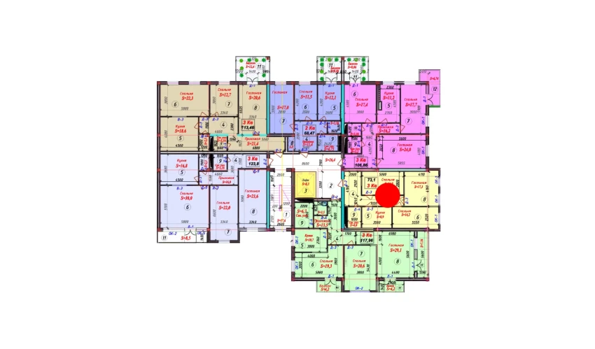 3-xonali xonadon 72.8 m²  3/9 qavat | SAMARQAND CITY Turar-joy majmuasi