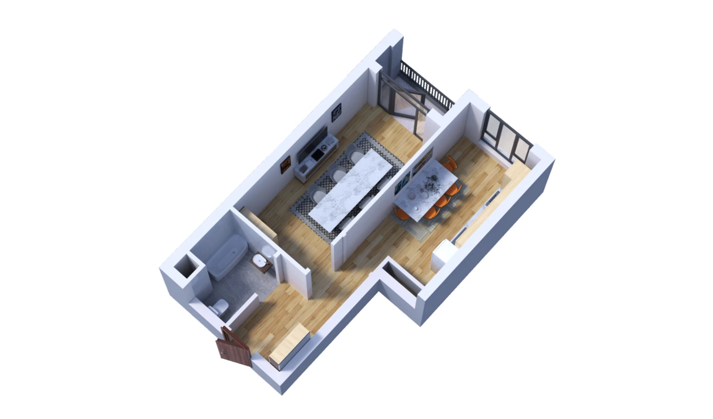 1-xonali xonadon 45.6 m²  11/16 qavat | Musaffo Turar-joy majmuasi