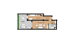 1-xonali xonadon 75.8 m²  3/16 qavat | Musaffo Turar-joy majmuasi
