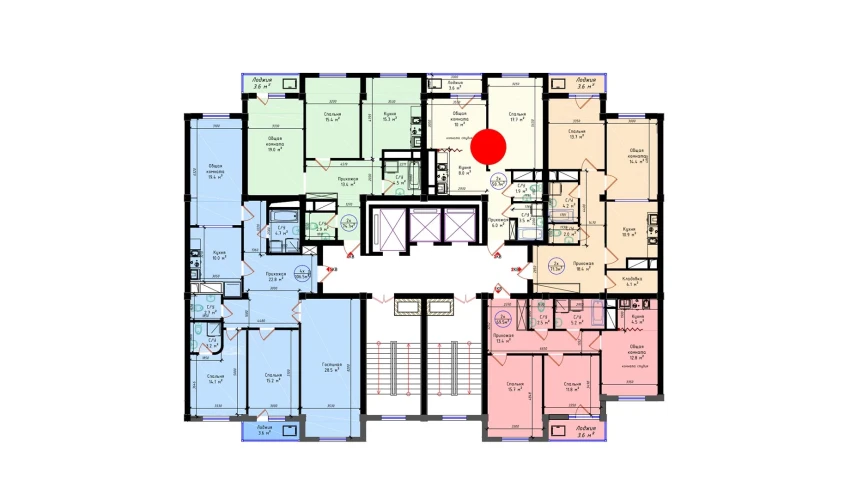 2-комнатная квартира 50.7 м²  13/21 этаж | Жилой комплекс BRILLIANT CITY AC