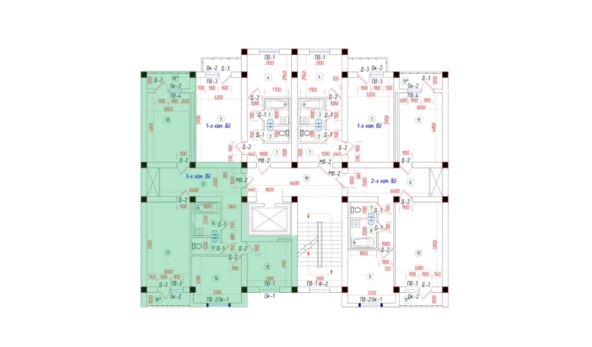 3-комнатная квартира 85.12 м²  3/7 этаж | Жилой комплекс Oila TJM