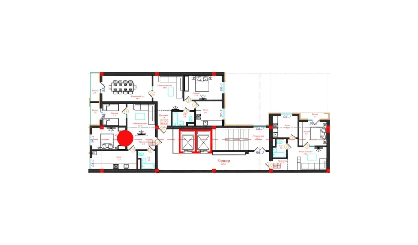 2-xonali xonadon 58.5 m²  2/10 qavat | CHINARA PARK Turar-joy majmuasi