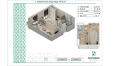 1-комн. квартира 46.6 м²  10/16 этаж | Жилой комплекс ISLOMOBOD