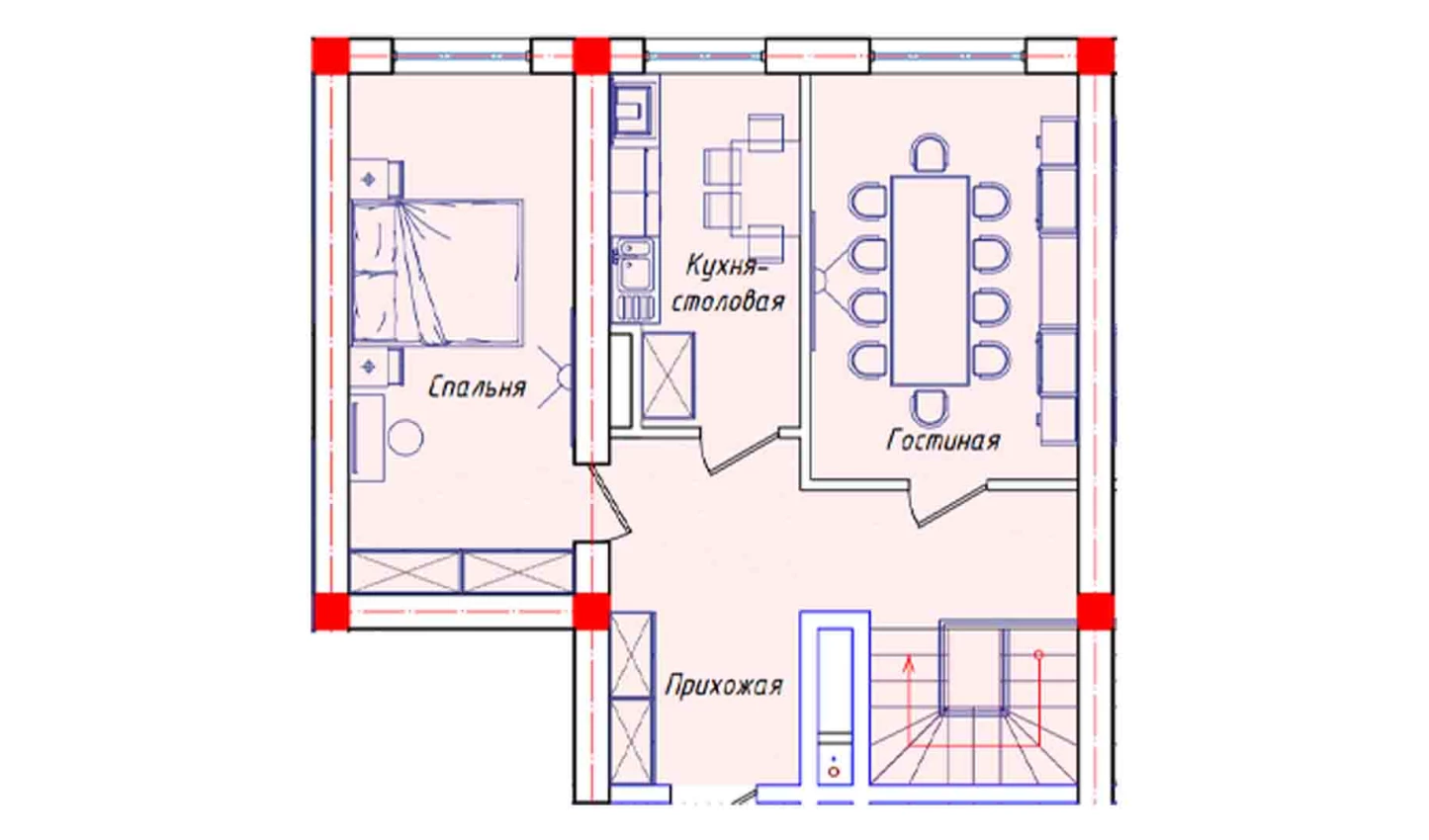 4-xonali xonadon 104.4 m²  1/8 qavat | STAR HOUSE RESIDENCE Turar-joy majmuasi