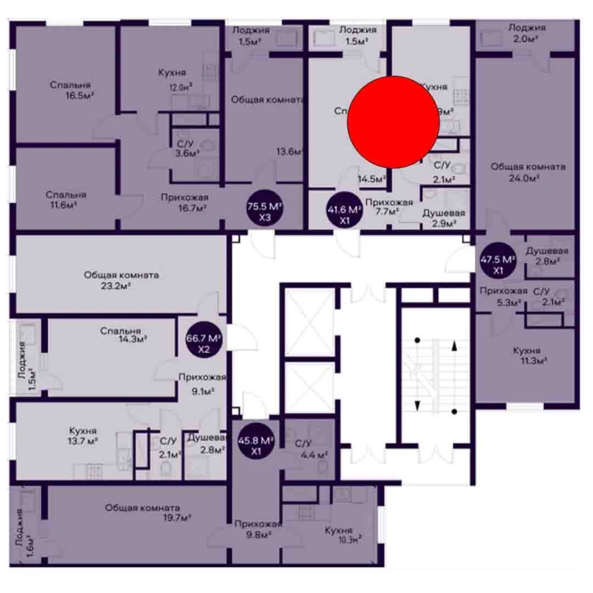 1-xonali xonadon 41.6 m²  7/9 qavat | YAQINLAR Turar-joy majmuasi