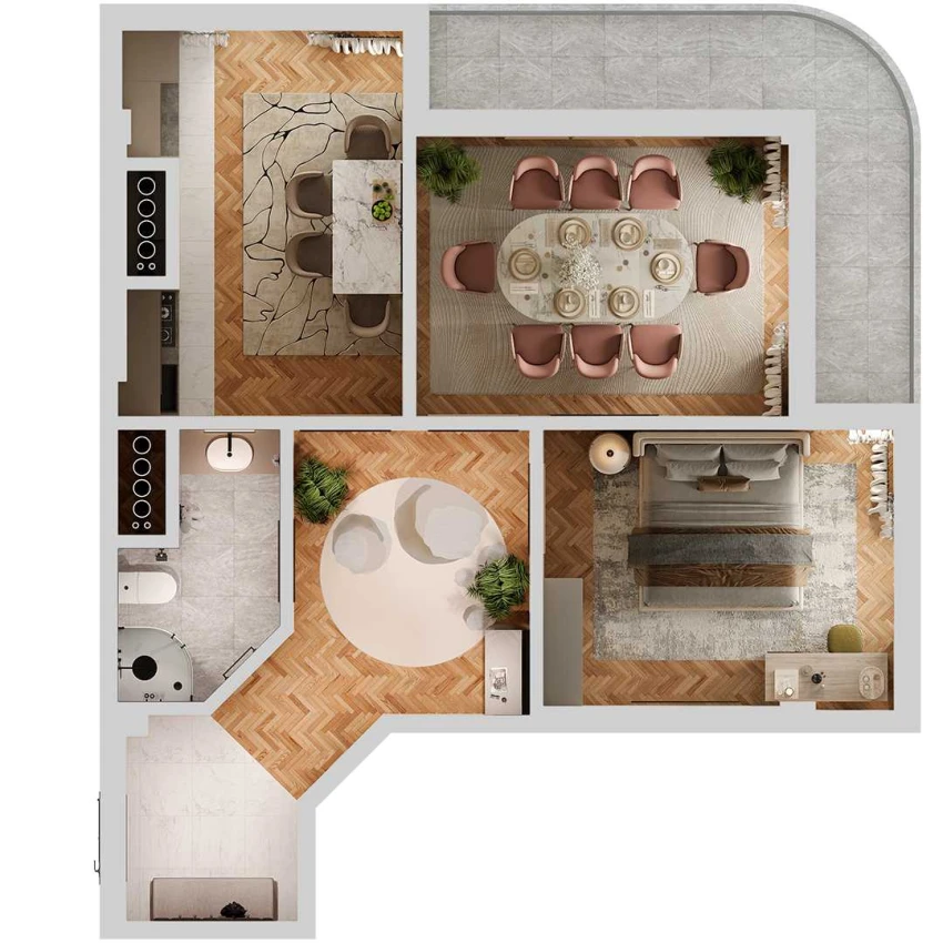2-комн. квартира 70 м²  7/12 этаж | Жилой комплекс SOKIN SOHIL