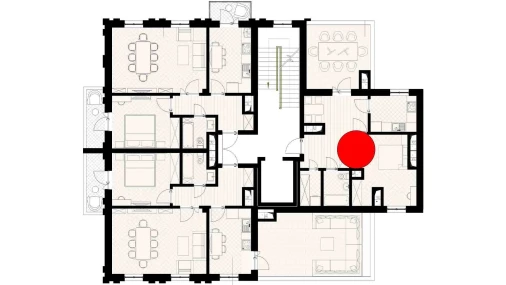 1-xonali xonadon 56.93 m²  9/9 qavat | SHARQ Turar-joy majmuasi