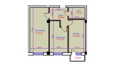 2-xonali xonadon 62.53 m²  4/10 qavat | Ko'kcha-Oqtepa Turar-joy majmuasi