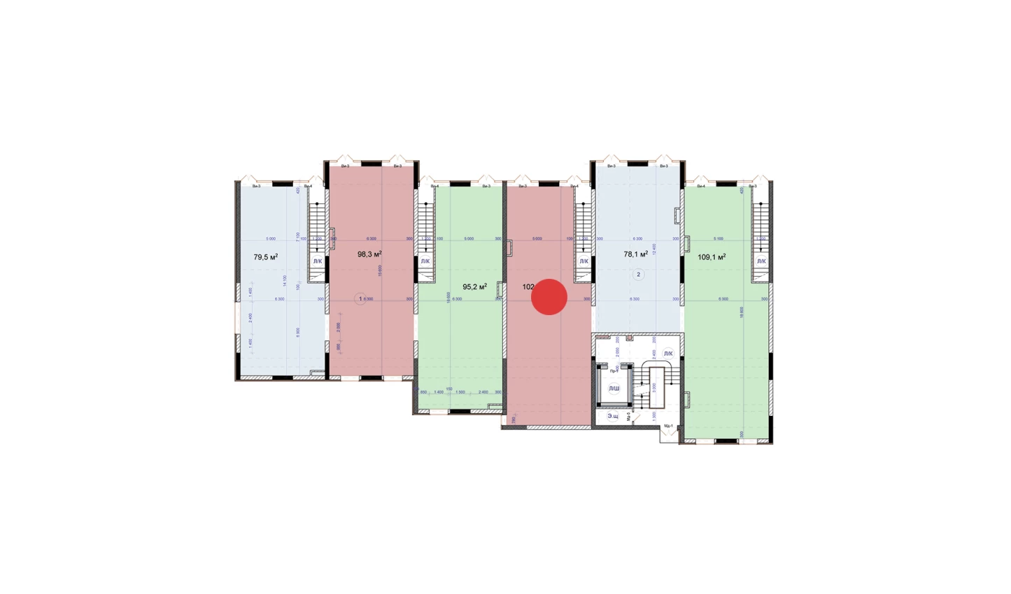 1-xonali xonadon 102.8 m²  1/9 qavat | Uchtepa Avenue Turar-joy majmuasi