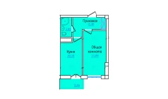 1-xonali xonadon 36.91 m²  2/9 qavat | PROVANS Turar-joy majmuasi