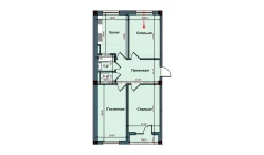 3-xonali xonadon 77.8 m²  3/9 qavat | NUR BARAKA Turar-joy majmuasi