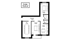 3-комн. квартира 73.24 м² 2/7 этаж | Жилой комплекс SABZAVOT CITY 3-комн. квартира 73.24 м² 2/7 этаж | Жилой комплекс SABZAVOT CITY