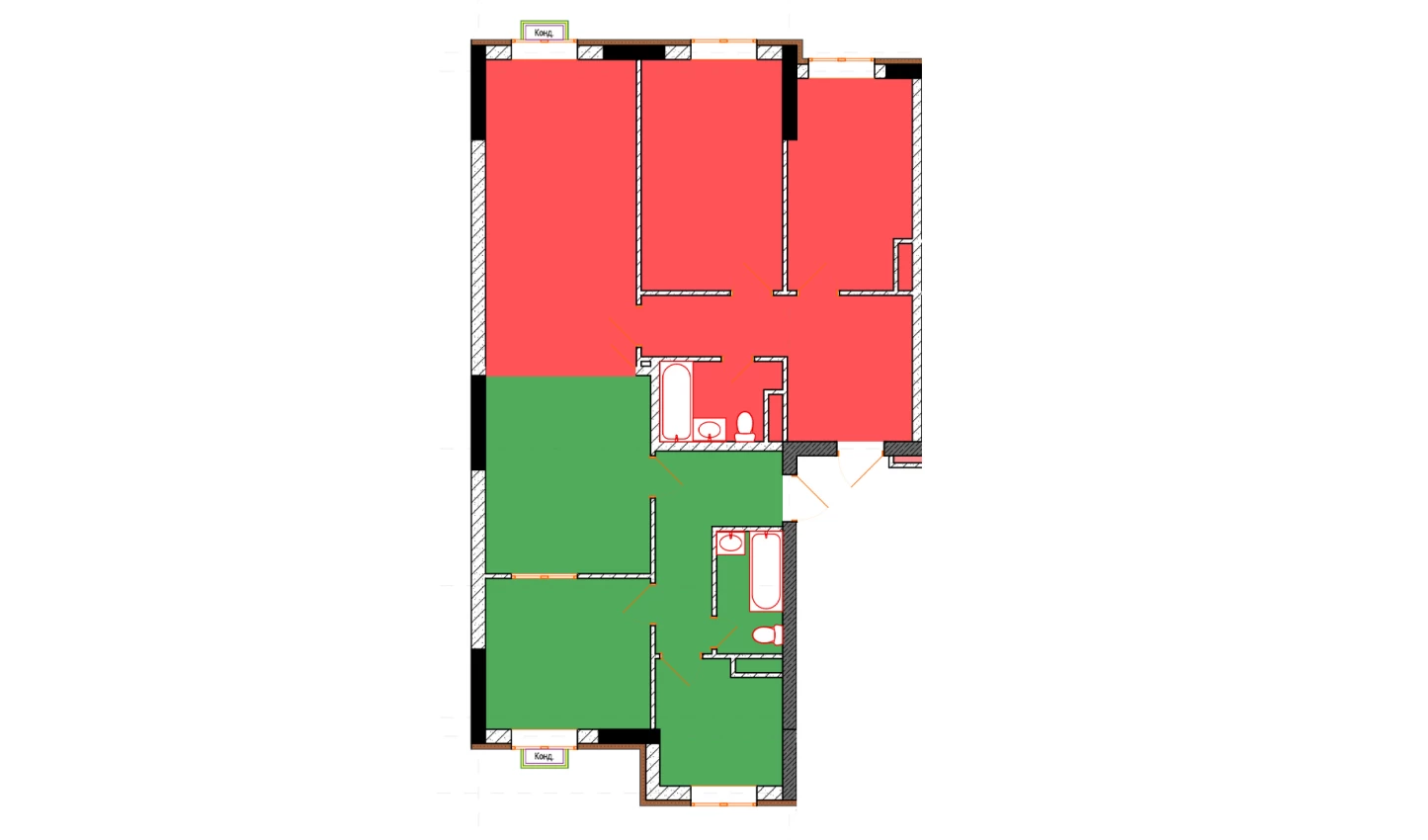 2-xonali xonadon 45.5 m²  1/9 qavat | Uchtepa Avenue Turar-joy majmuasi