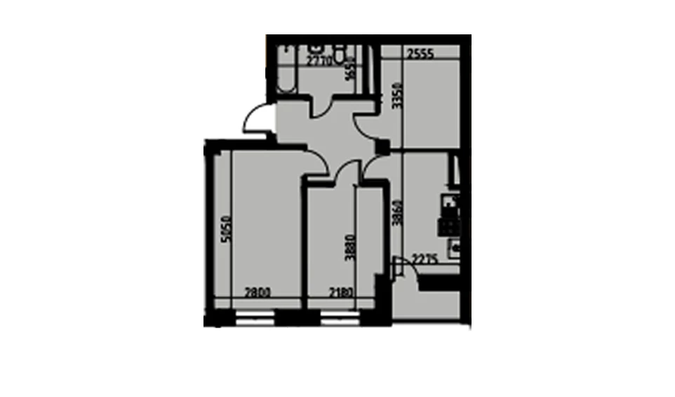 2-xonali xonadon 53.27 m²  4/10 qavat | YANGIOBOD RESIDENCE Turar-joy majmuasi