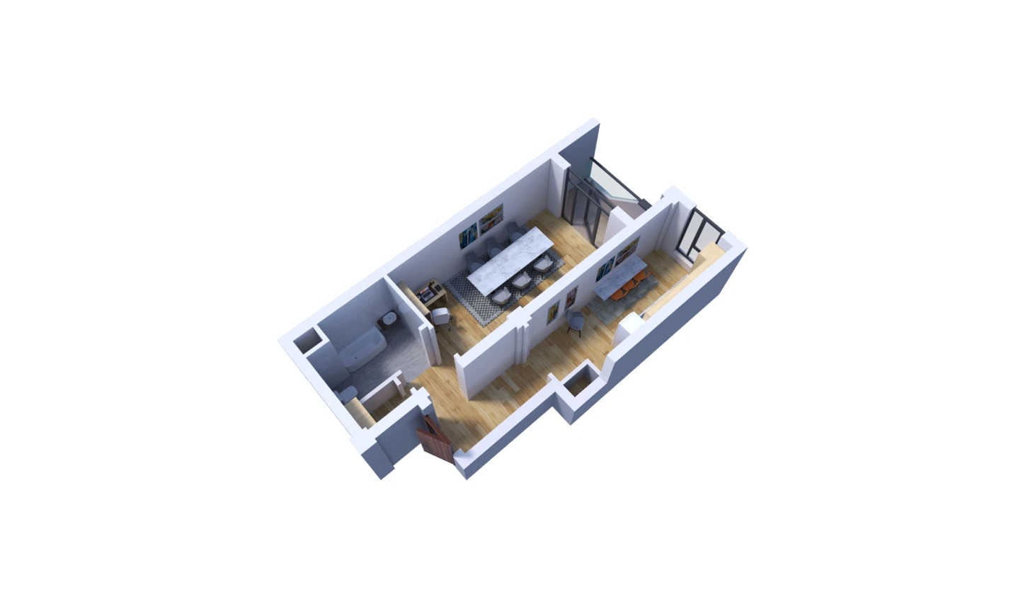 1-xonali xonadon 52.96 m²  15/16 qavat | Musaffo Turar-joy majmuasi