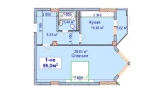 1-xonali xonadon 55 m² 8/9 qavat | SHAYX-UL OLAM Turar-joy majmuasi 1-xonali xonadon 55 m² 8/9 qavat | SHAYX-UL OLAM Turar-joy majmuasi