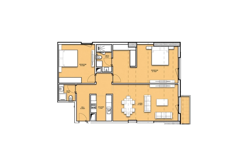 3-комнатная квартира 102.37 м²  13/23 этаж | Жилой комплекс Resim Taşkent