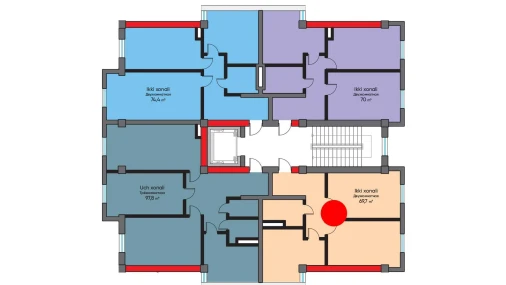 2-xonali xonadon 69.7 m²  9/10 qavat | BRIDGE Turar-joy majmuasi