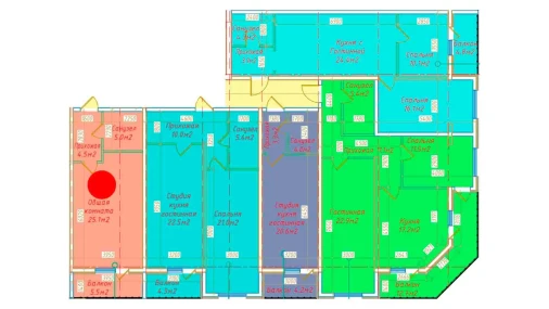 1-комнатная квартира 40.1 м²  6/16 этаж | Жилой комплекс DO'MBIROBOD RESIDENCE