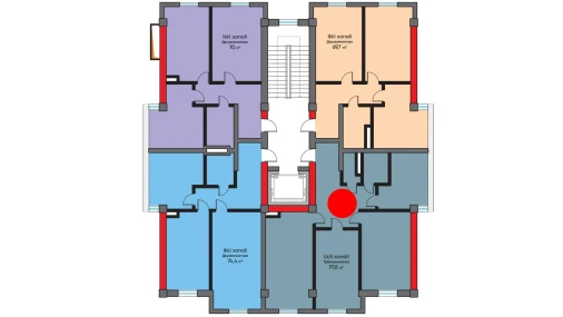3-xonali xonadon 97.8 m²  4/10 qavat | BRIDGE Turar-joy majmuasi