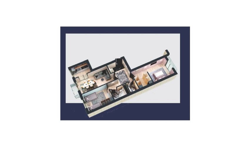 2-комнатная квартира 81.57 м²  3/10 этаж | Жилой комплекс Aviasozlar Plaza