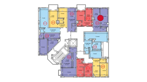 1-комнатная квартира 47.8 м²  11/14 этаж | Жилой комплекс Al-Barakat