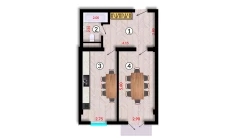 1-xonali xonadon 49.1 m²  9/10 qavat | Ko'kcha-Oqtepa Turar-joy majmuasi