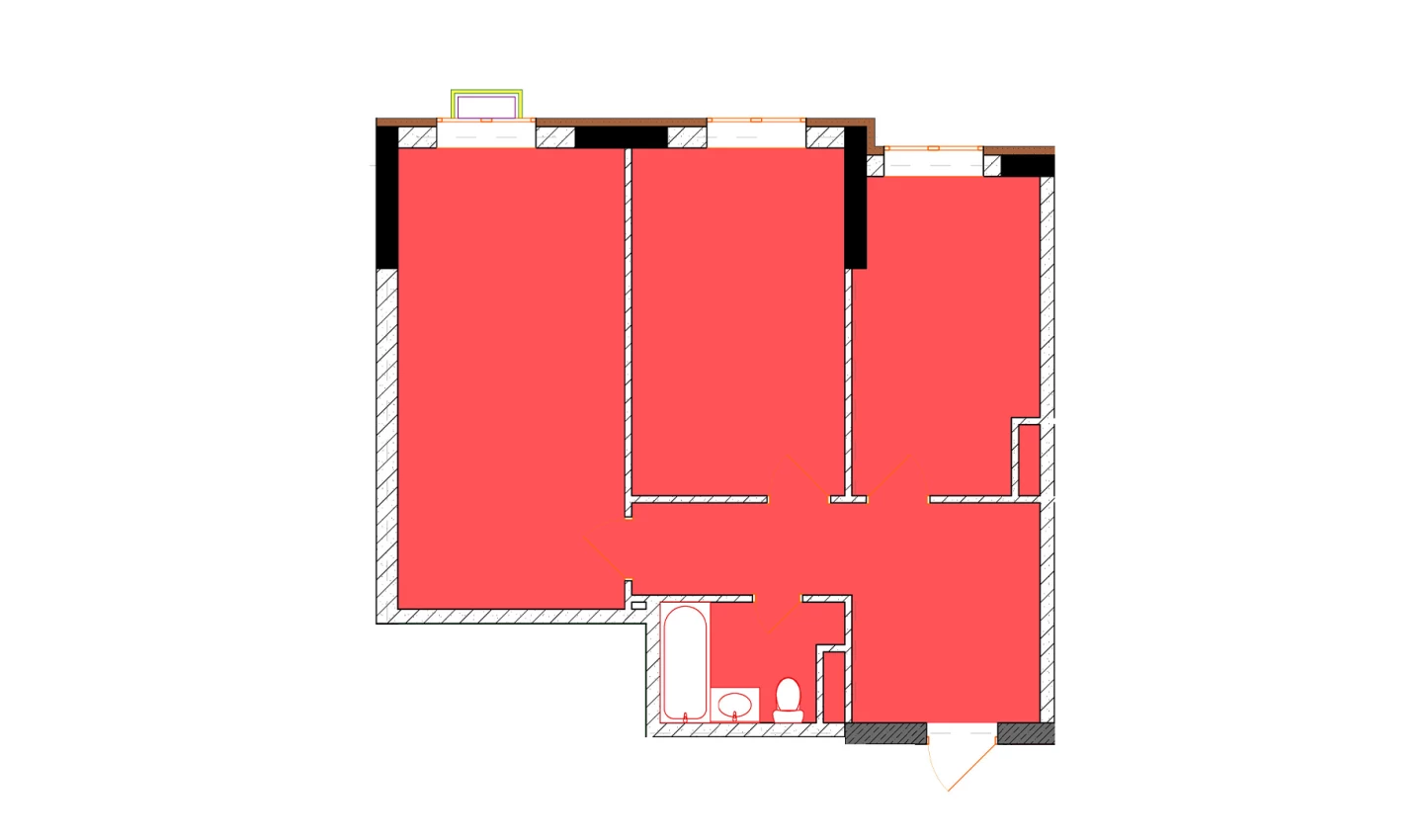2-xonali xonadon 65 m²  4/9 qavat | Uchtepa Avenue Turar-joy majmuasi