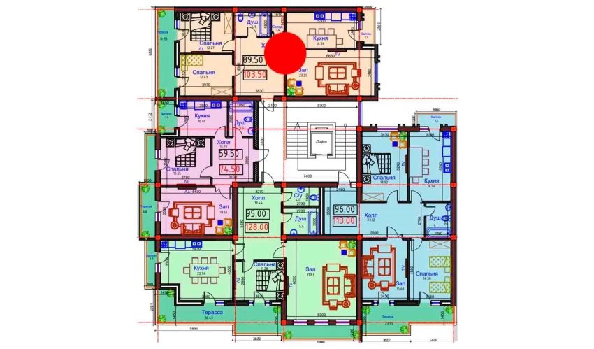 3-xonali xonadon 103.5 m²  8/8 qavat | BAHOR Turar-joy majmuasi