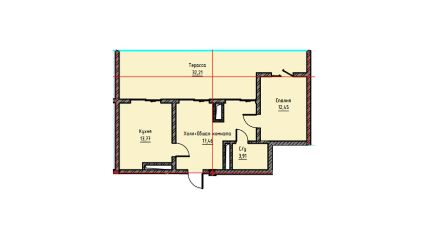 2-xonali xonadon 79.8 m²  17/17 qavat | UCHTEPA CITY Turar-joy majmuasi