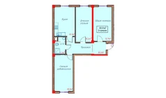 3-xonali xonadon 83.8 m² 1/9 qavat | Orzular Turar-joy majmuasi 3-xonali xonadon 83.8 m² 1/9 qavat | Orzular Turar-joy majmuasi