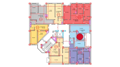 2-xonali xonadon 70 m²  1/14 qavat | Al-Barakat Turar-joy majmuasi
