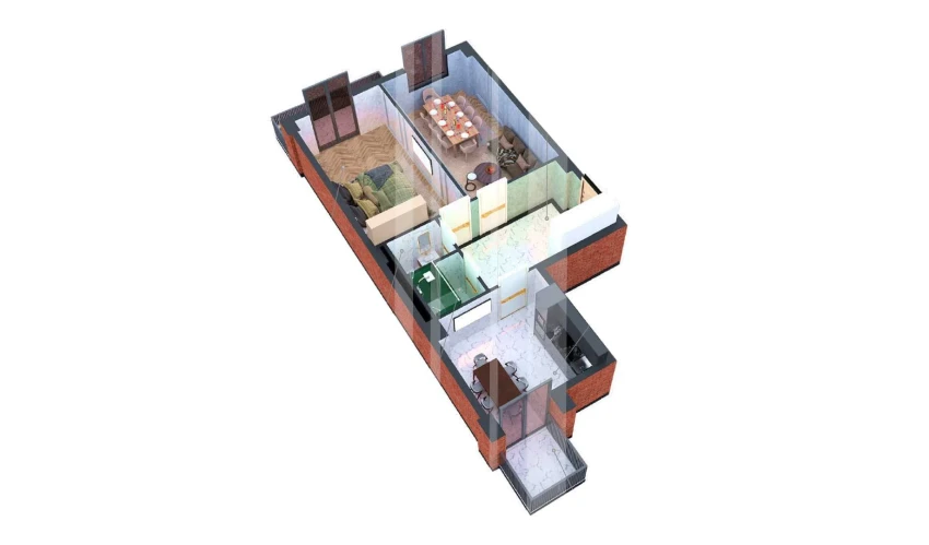 2-комнатная квартира 71.5 м²  3/7 этаж | Жилой комплекс O'ZBEGIM