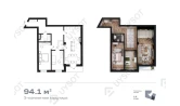 3-комн. квартира 94.1 м²  2/13 этаж | Жилой комплекс Binkat